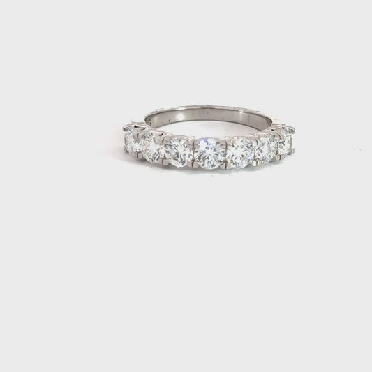 Lady's 14k White Gold Round Brilliant Lab Grown Diamond Band 1.70cttw